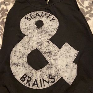 Beauty and Brains Black Tank Top!